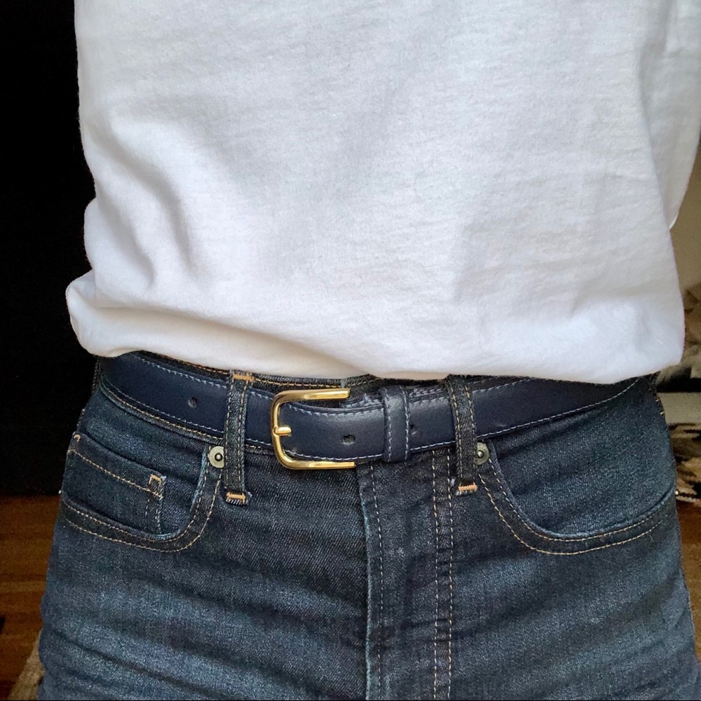 Navy Leather Belt